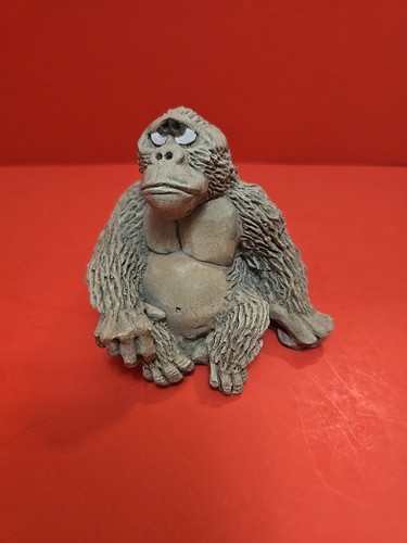 Vintage gorilla carved clay - vintage,